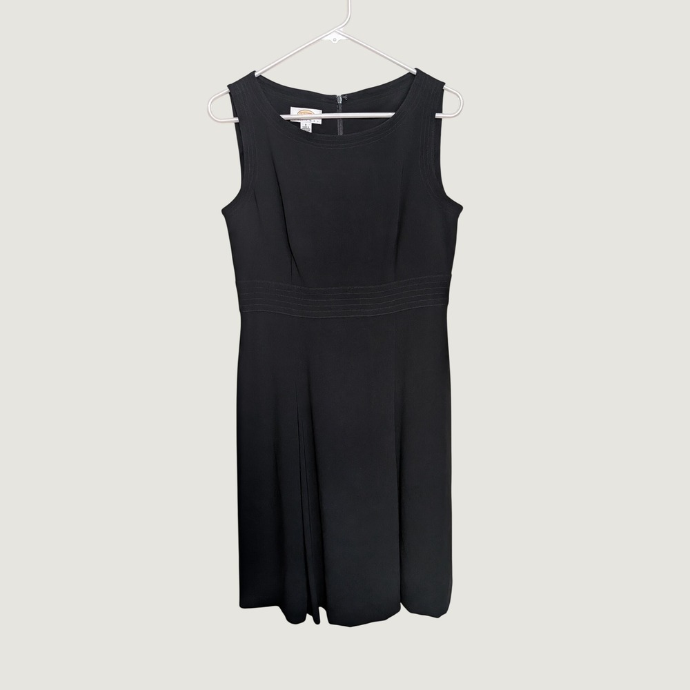 Talbots Petites Black Basic Sleeveless Sheath Dress Professional Size 8 Petite